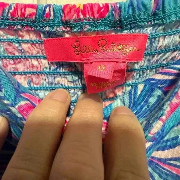 Lilly Pulitzer Delaney Short Sleeve Dress Cumulus Blue Orchid Oasis Size 0 EUC - Picture 5 of 6